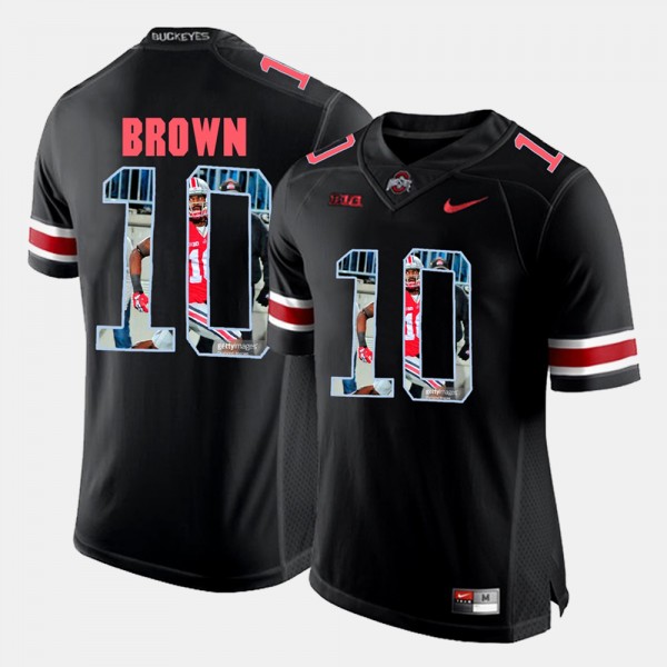 Ohio State Buckeyes CaCorey Brown Men's #10 Black Pictorial Fashion College Football Jersey 2404KEJZ3